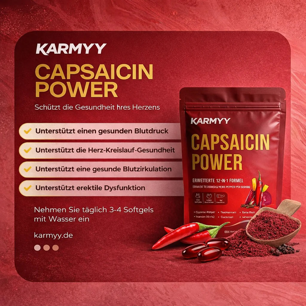 Unterstützen Sie die Gefäßfunktion mit Karmyy Capsaicin Softgel